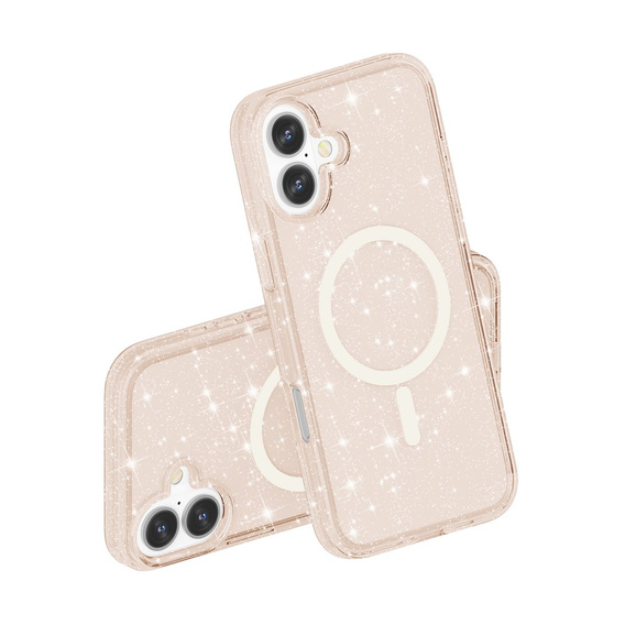Case for iPhone 17, for MagSafe, glitter, translucent gold
