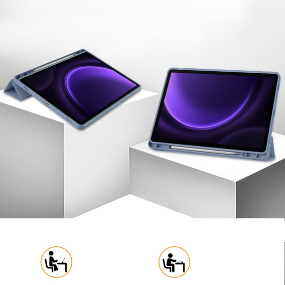 Case for Samsung Galaxy Tab S10 Lite / S10 FE / S9 FE, Smartcase with stylus space, purple
