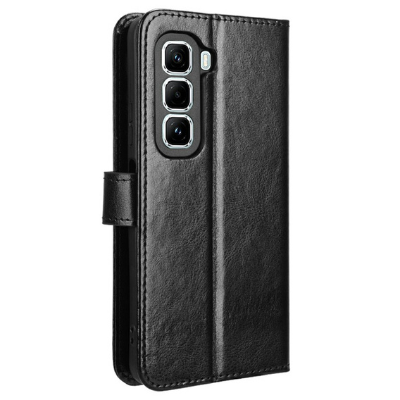 Flip case for Infinix Hot 50 Pro 4G, Crazy Horse Wallet, black