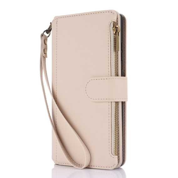 Flip case for Samsung Galaxy S24 Ultra, Wallet Zipper Pocket RFID, with shoulder strap, black