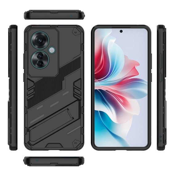 Case for Oppo Reno 11F 5G, Military kickstand, black