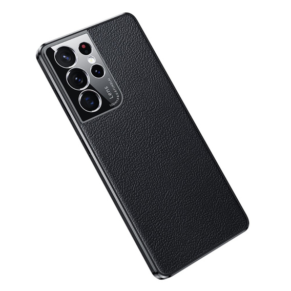 Case for Samsung Galaxy S23 Ultra, Cowhide Leather, black