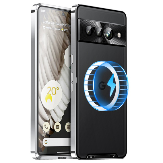 Camera Protection Case for Google Pixel 8 Pro, CamShield MagSafe, transparent / silver