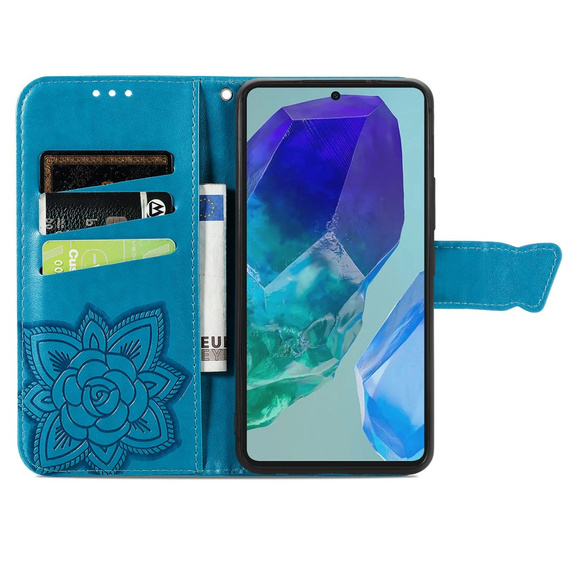 Flip case for Samsung Galaxy A16, Butterfly, blue