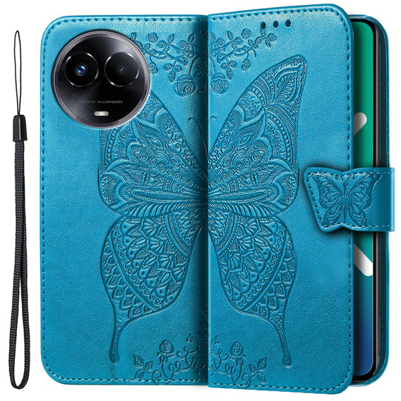 Flip case for Realme 11 5G, Butterfly, blue