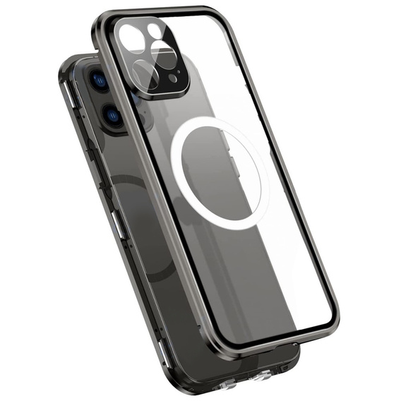 Magnetic Dual Glass MagSafe case for iPhone 14 Pro, black