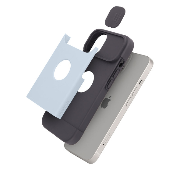 ERBORD MagSafe Cam Slider Case, Blue + Screen Protector for iPhone 13 / iPhone 14