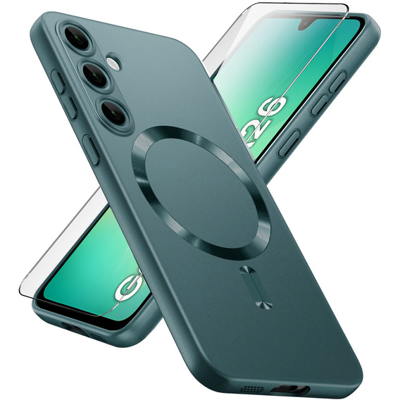 Case for Samsung Galaxy A26, ColorMag, for MagSafe, green + 9H tempered glass