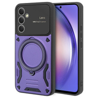 BENKS Kevlar Case for Samsung Galaxy A54 5G, for MagSafe, Carbon Fiber, purple