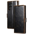 Flip case for Samsung Galaxy S23 Ultra, ERBORD Waxy Wallet, brown