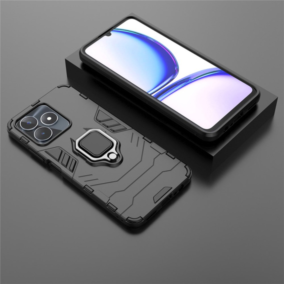 Case for Realme C51, Kickstand Ring, black