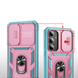 Case for Samsung Galaxy S24, CamShield Slide, green / pink
