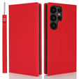 Flip case for Samsung Galaxy S25 Ultra, Litchi Skin Grain, red