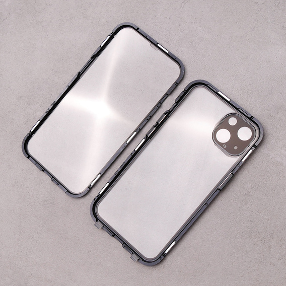 Case for iPhone 13, Magnetic Dual Glass, black