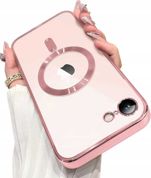 Case for iPhone 16E, Electro MagSafe, pink + Screen Glass