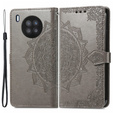 Flip case for Huawei nova 8i, Mandala, grey
