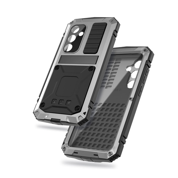 Armored case for Samsung Galaxy S24, R-JUST, silver