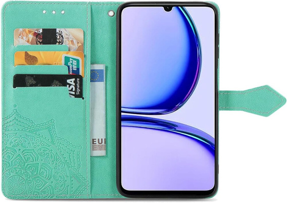 Flip case for Realme Note 50, Mandala, green