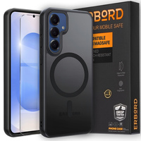 Case for Samsung Galaxy S25+ Plus / S24+ Plus, for MagSafe, ERBORD Matt Case, black + Screen Glass