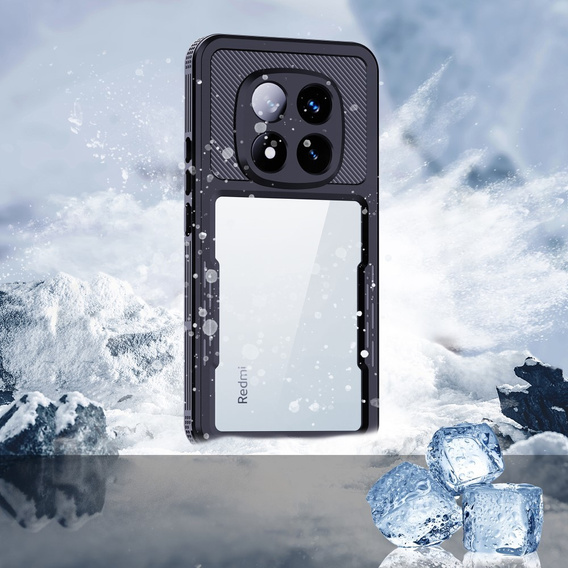 IP68 Waterproof Case for Xiaomi Redmi Note 14 Pro 5G, Redpepper, black