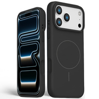 Silicone sleeve for iPhone 17 Pro, for MagSafe, anti-shock, black