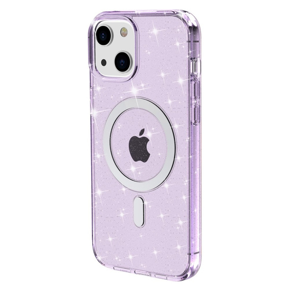Case for iPhone 14, Dropproof MagSafe Glitter, purple