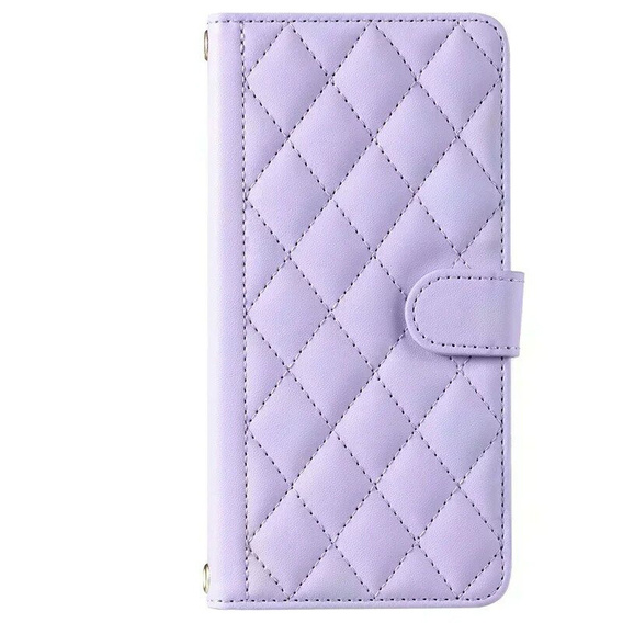 Flip case for Motorola Moto G24 / G24 Power / G04, Rhombus Crossbody Leather, purple
