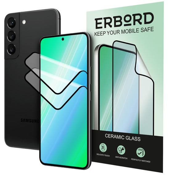 2x Ceramic ERBORD Hybrid Glass for Samsung Galaxy S23+ Plus