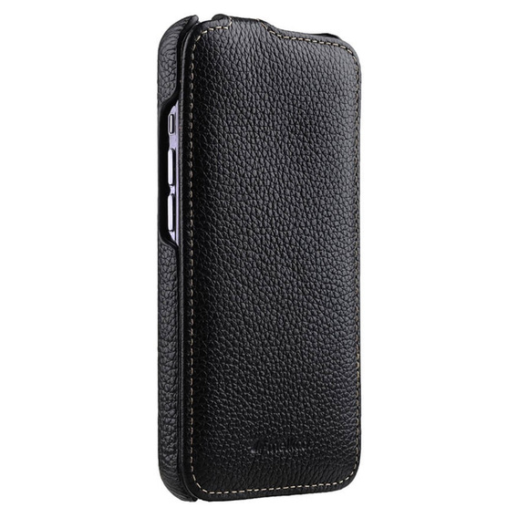 MELKCO flip case for iPhone 15 Pro Max, leather, flip, black
