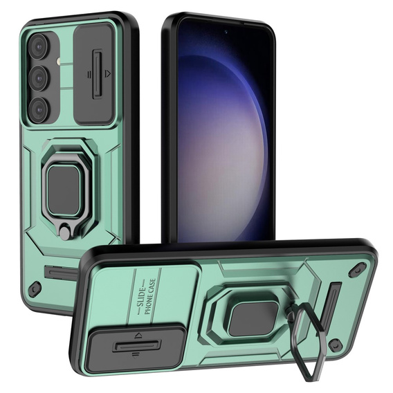 Case for Samsung Galaxy S24, KickStand Camera Lens, green