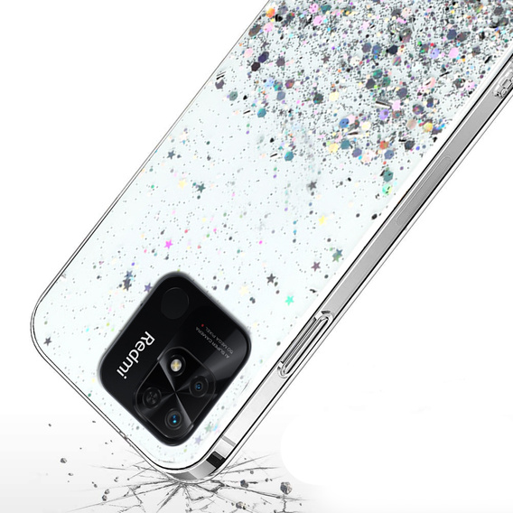 Case for Xiaomi Redmi 10C, Glittery, transparent