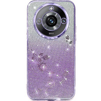 Case for Realme 11 Pro 5G / Pro+ 5G, Glitter Flower, purple