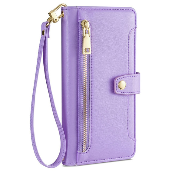 Flip case for Samsung Galaxy M15 5G, Wallet Zipper Pocket, purple