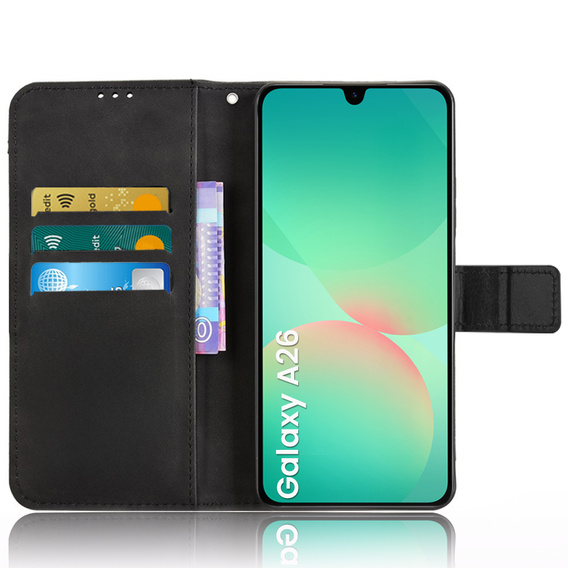 Flip case for Samsung Galaxy A26, Crazy Horse Wallet, black