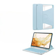 Keyboard case for Samsung Galaxy Tab S9+, Rotary 360° Leather, light blue