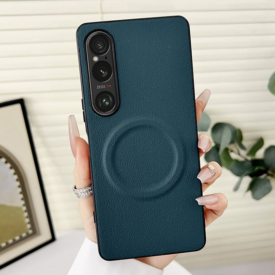 Case for Sony Xperia 1 VI, Leather Hybrid MagSafe, green