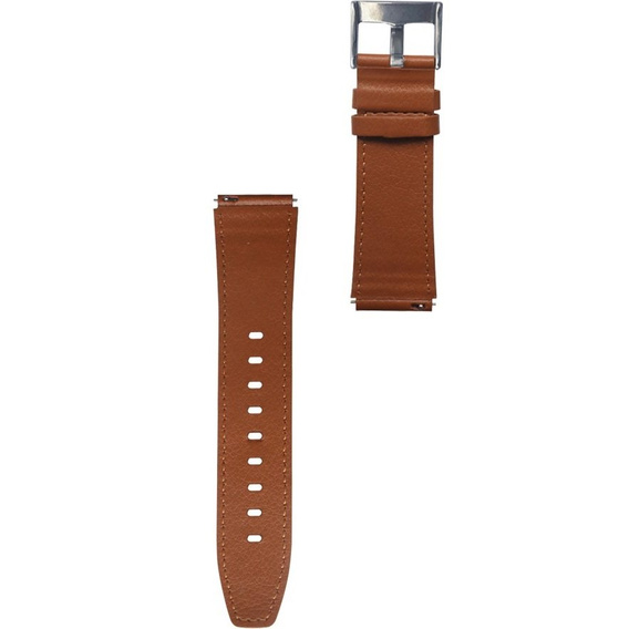 22mm Genuine Leather Coated Silicone Watch Band - Brown