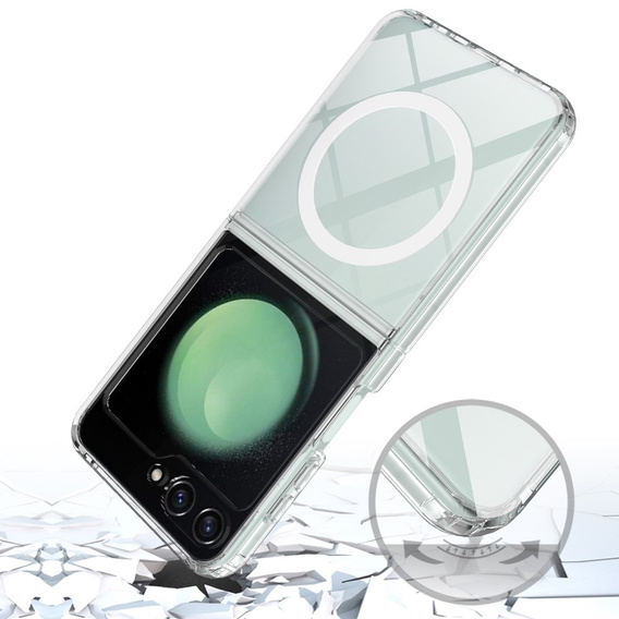 Case for Samsung Galaxy Z Flip7 FE / Z Flip6, Fusion Hybrid, for MagSafe, transparent