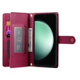Flip case for Samsung Galaxy S24 FE, Wallet Zipper Pocket, red