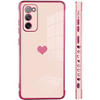 Case for Samsung Galaxy S20 FE, Electro heart, pink rose gold