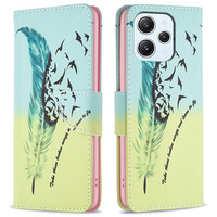 Flip case for Xiaomi Redmi 12 4G, Wallet, feather, blue
