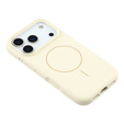 Silicone sleeve for iPhone 17 Pro, for MagSafe, anti-shock, beige
