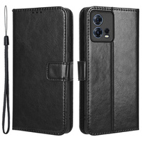 Flip case for Motorola Edge 30 Fusion 5G, Crazy Horse Wallet, black