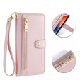Flip case for Realme 14 Pro+ 5G, Wallet Zipper Pocket, pink