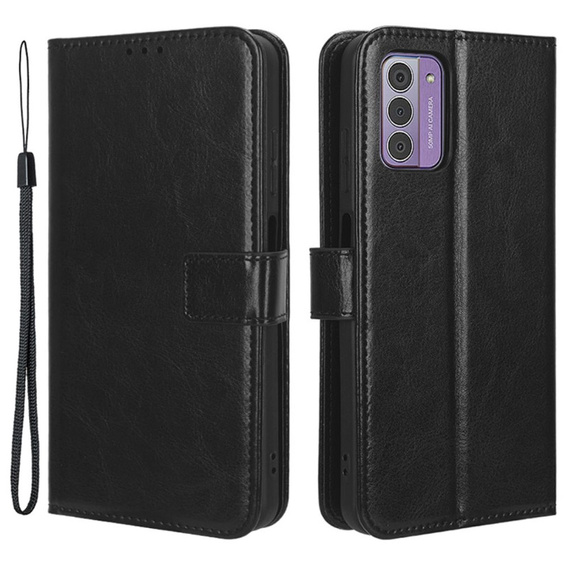 Flip case for Nokia G42, Crazy Horse Wallet, black