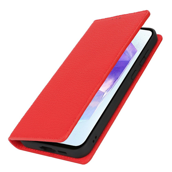Flip case for Samsung Galaxy S25+ Plus, Litchi Skin Grain, red