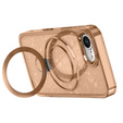 Case for iPhone 16e, Glittery Magnetic Kickstand, pink rose gold