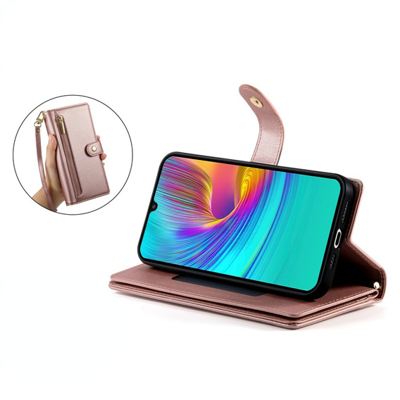 Flip case for Samsung Galaxy A56 5G, Wallet Zipper Pocket, pink