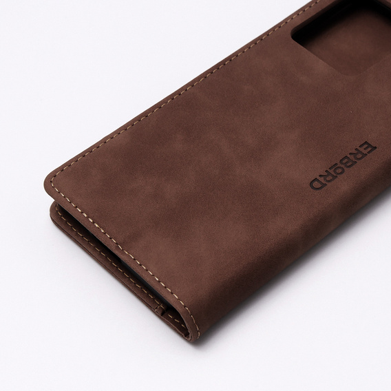 Case for Motorola Edge 40, ERBORD Vintage, wallet with flap, coffee