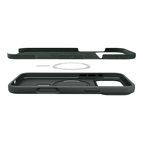 Spigen case for iPhone 17 Pro Max, Silicone Fit MagSafe, Abyss Green